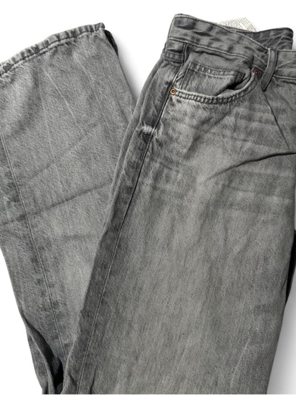 Zara Gray Mid rise Denim Jeans